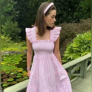 Hill House Nap Dress in Pink Stripe, Size Small